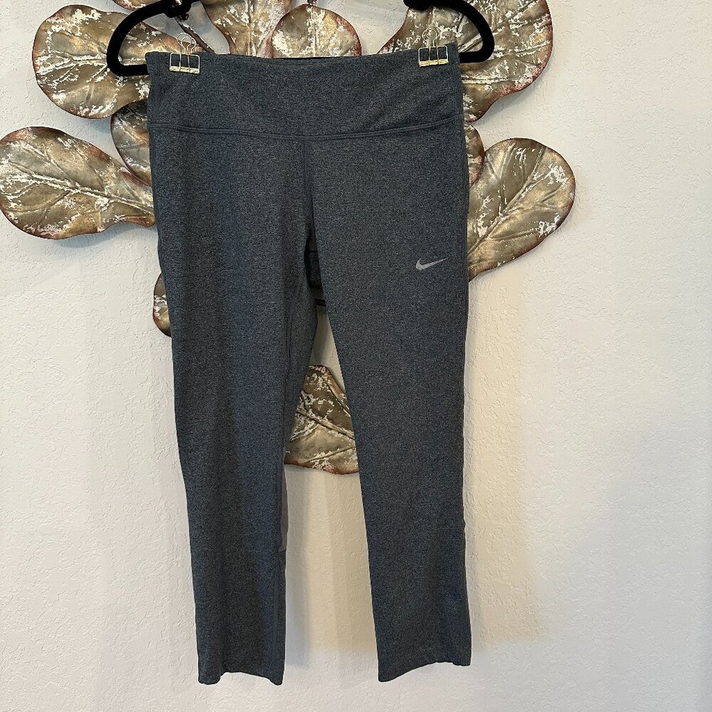 Nike Dri-FIT Running Capri Leggings Gray Size M - Picture 2 of 5